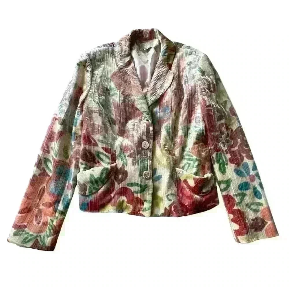 EUC Alberto Makali Velvet Floral Jacket Size 12